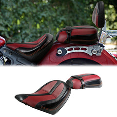 C.C. RIDER Indian Scout 2 Piece 2 Up Seat Driver Passenger Seat With Backrest For Indian Scout Sixty 100th Aniversary Scout ABS, 2015-2024