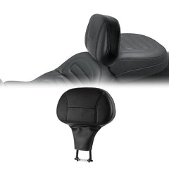 C.C. RIDER Rider Backrest 2 Up Seat Driver Backrest Pad For Harley Touring CVO Street Glide Road Glide Electra Glide Road King, 1988-2025