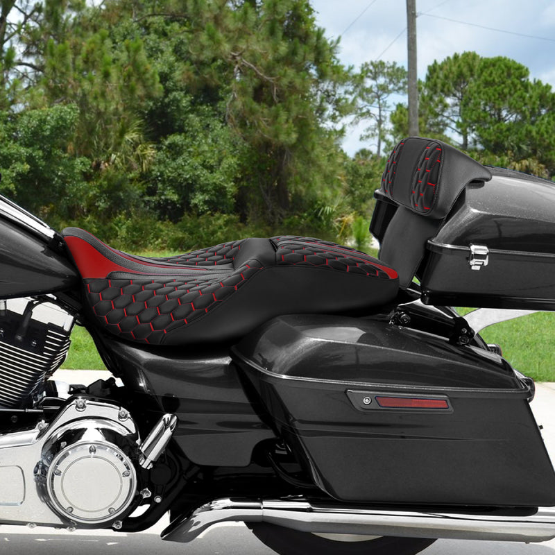 C.C. RIDER Razor Chopped Pack Trunk Backrest Passenger Backrest Pad For Harley Touring CVO Road Glide Electra Glide Road King, 2014-2025