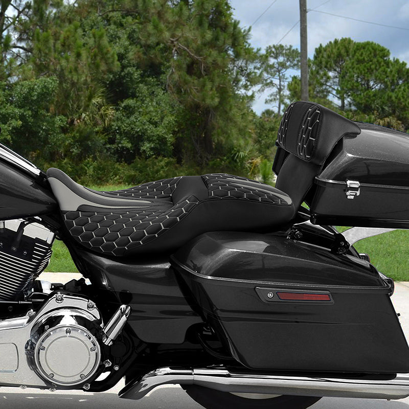 C.C. RIDER Razor Chopped Pack Trunk Backrest Passenger Backrest Pad For Harley Touring CVO Road Glide Electra Glide Road King, 2014-2025
