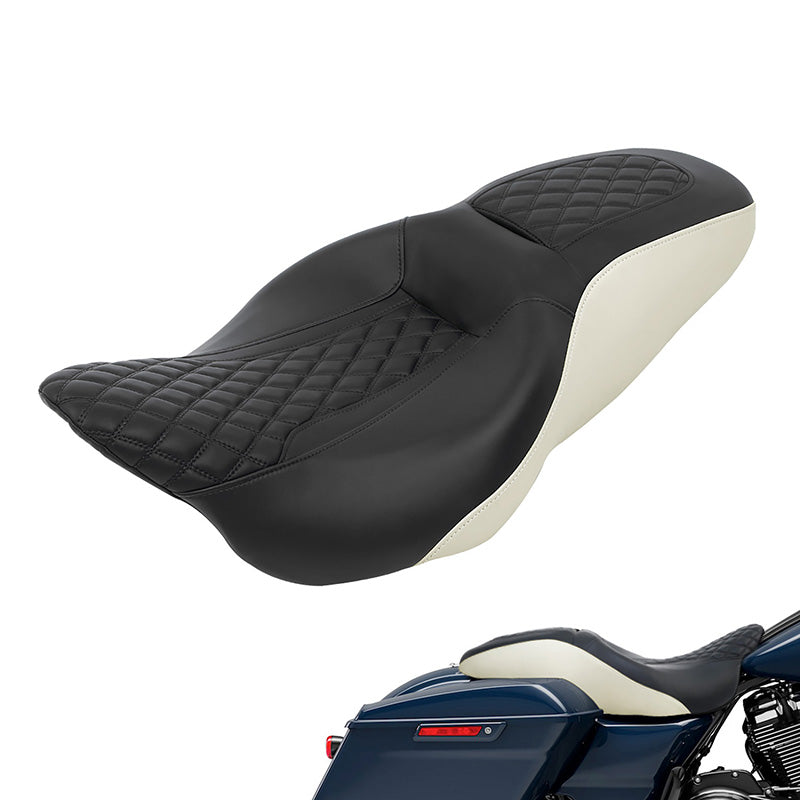 C.C. RIDER Touring Seat 2 up Seat Driver Passenger Seat Drifter For Harley Touring Street Glide Road Glide Electra Glide, 2008-2023