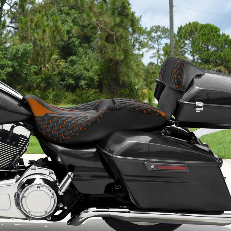 C.C. RIDER Razor Chopped Pack Trunk Backrest Passenger Backrest Pad For Harley Touring CVO Road Glide Electra Glide Road King, 2014-2025