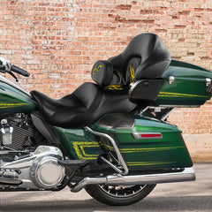 C.C. RIDER Touring Seat Driver Passenger Seat With Backrest For Harley CVO Road Glide Electra Glide Street Glide Road King, Black Yellow, 2014-Later
