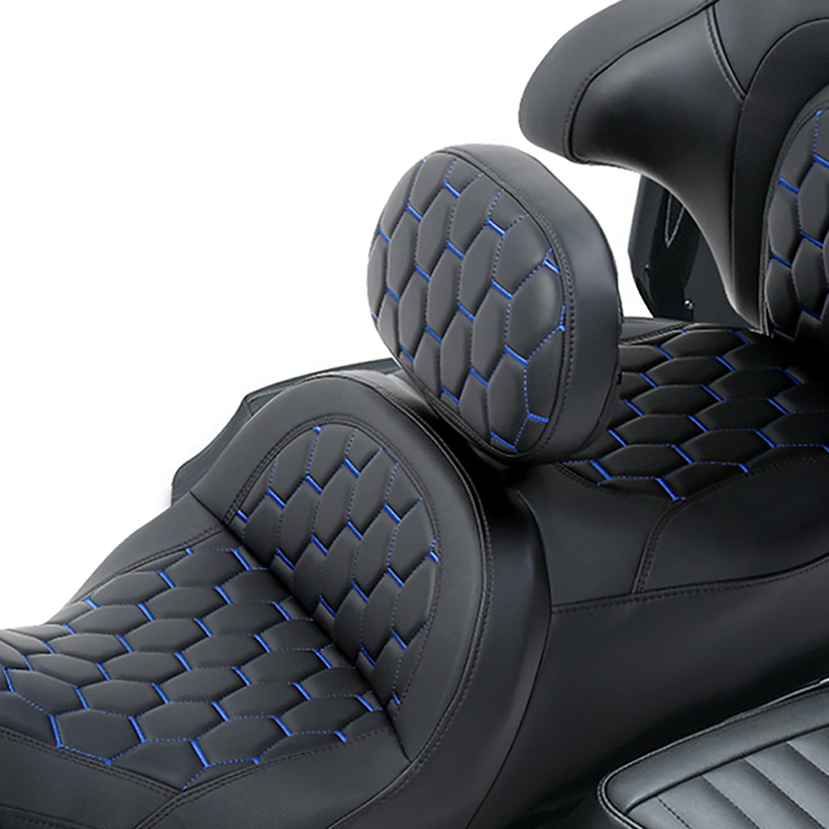 C.C. RIDER Rider Backrest 2 Up Seat Driver Backrest Pad For Harley Touring CVO Street Glide Road Glide Electra Glide Road King, 1988-2025