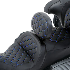 C.C. RIDER Rider Backrest 2 Up Seat Driver Backrest Pad For Harley Touring CVO Street Glide Road Glide Electra Glide Road King, 1988-2025