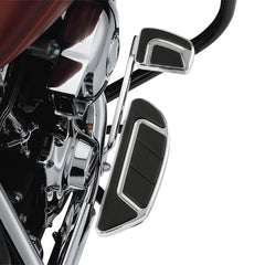 Custom Chrome Anti-Slip Rider Footboards Floorboards Kit Gloss Black Chrome Fit For Harley Touring Softail
