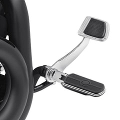 Santee Gloss Black Highway Male Mount Footpegs Solar Flare Rubber Fit For Harley All Model
