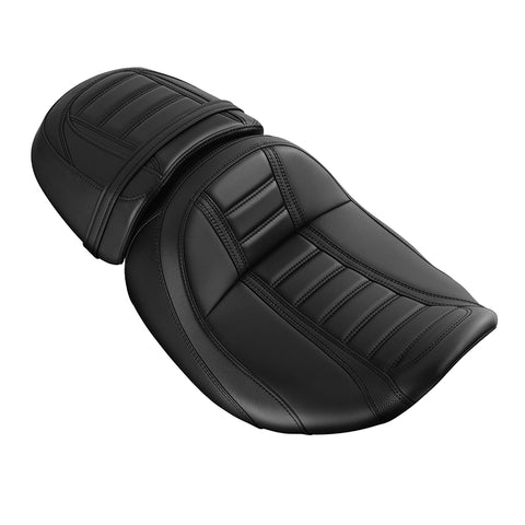 Gel Seat C.C. RIDER Touring Seat Two Piece 2 Up Seat Driver Solo Seat Passenger Seat Black Stitching For CVO Road Glide CVO Street Glide, 2023-2025
