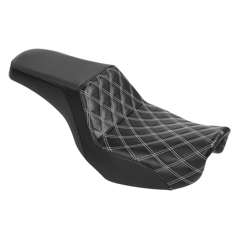 Gel Seat C.C. RIDER Dyna Step Up Seat 2 up Seat Lattice Stiching For Fat Bob Low Rider FXD/FXDWG, 2006-2017