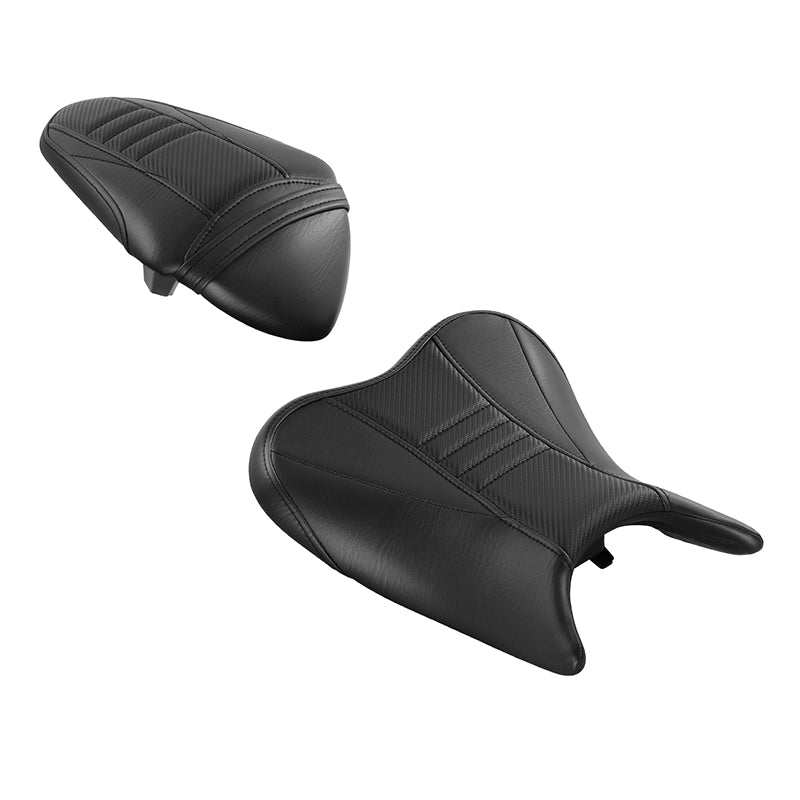 C.C. RIDER Ninja 400 Z400 Front And Rear Seat Fit For Kawasaki Ninja400 Black Carbon Fiber, 2018-2024