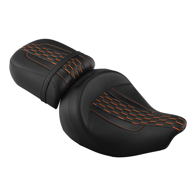 C.C. RIDER Indian Seat 2 Piece 2 Up Seat Honeycomb Stitiching For Indian Chieftain Dark Horse Chieftain Limited Chieftain Elite Springfield, 2014-2025