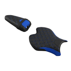 C.C. RIDER YZF R6 Front And Rear Seat Blue Circle Stitiching For YAMAHA YZFR6, 2017-2022
