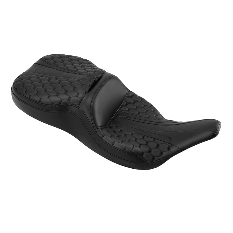 Gel Seat C.C. RIDER Touring Seat 2 Up Seat Driver Passenger Seat For Harley CVO Road King Honeycomb Road Glide Electra Glide Street Glide, 1997-2007