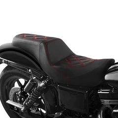 Gel Seat C.C. RIDER Dyna Step Up Seat 2 up Seat Diamond Stitching For Dyna Low Rider Fat Bob FXD/FXDWG, 2006-2017