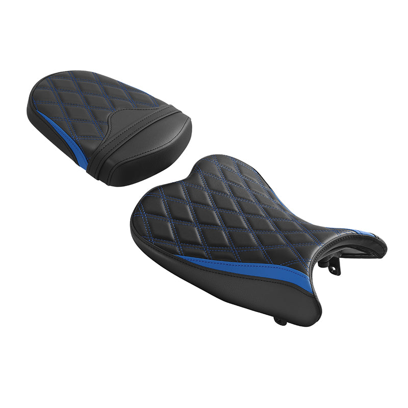 C.C. RIDER GSX-R750 GSX-R600 Front And Rear Seat Fit For SUZUKI GSXR750 GSXR600 Black Red Blue Lattice Stitch , 2006-2007