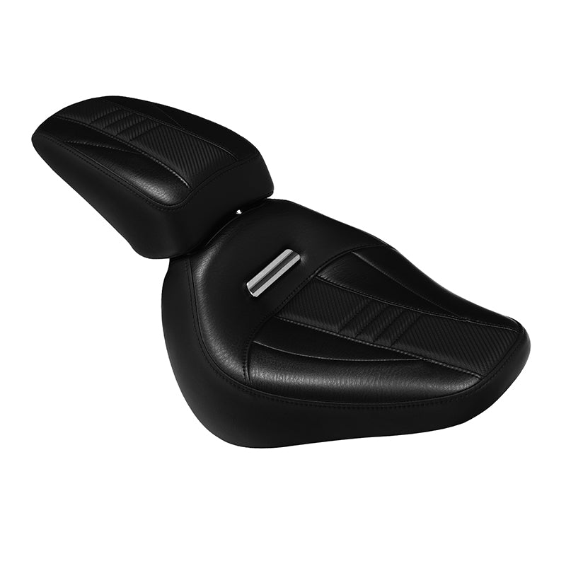 C.C.RIDER Softail Seat Two Piece 2 Up Seat Black Microfiber Leather For Harley Softail Breakout FXBR FXBRS, 2018-2023