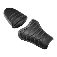 C.C. RIDER GSX-R1000 Front And Rear Seat Fit For SUZUKI GSXR1000  Black Gery Pleated stitching, 2005, 2006