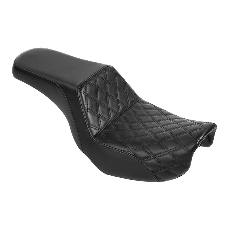 Gel Seat C.C. RIDER Dyna Step Up Seat 2 up Seat Lattice Stiching For FXD/FXDWG Low Rider Fat Bob, 2006-2017