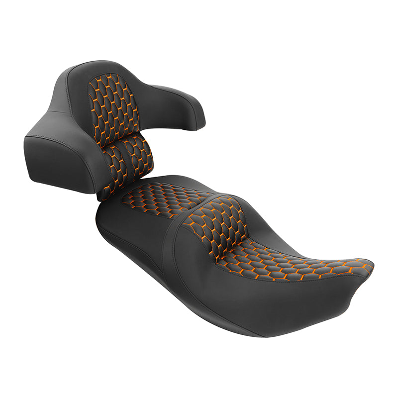 C.C.RIDER Indian Chieftain 2 Up Seat Touring Motorcycle Seat With Passenger Backrest Pad, 2014-2025