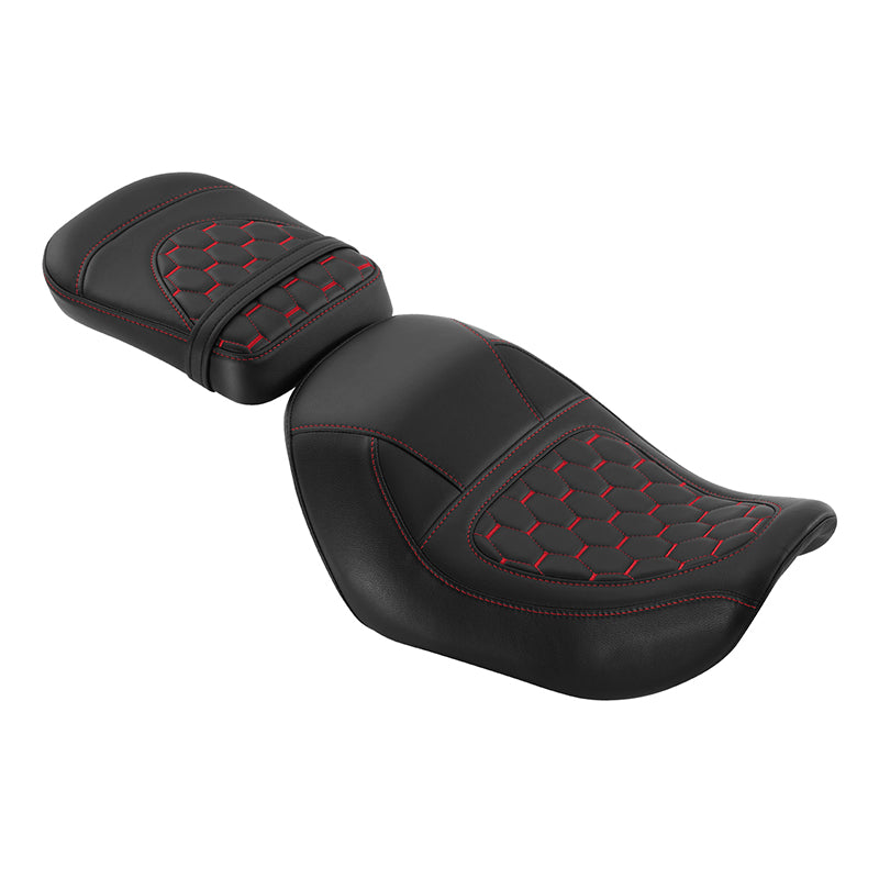 C.C. RIDER Sportster Seat 2 Piece Reach Seat Driver And Passegner Seat Red Hneycomb Fit For Harley Nightster RH975 2022-Later