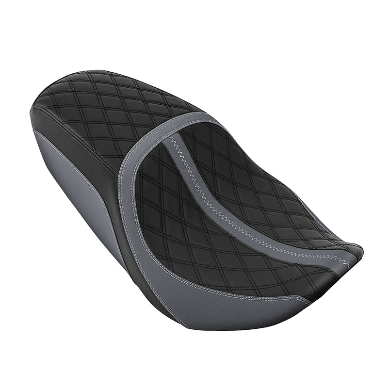 C.C. RIDER Touring Seat One Piece 2 Up Seat Driver Passenger Seat Black Carbon Fiber Stitching For Street Glide Road Glide, 2023-2025