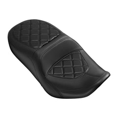 C.C. RIDER Touring Seat One Piece 2 Up Seat Driver Passenger Seat Black Diamond For Road Glide Street Glide, 2023-2024
