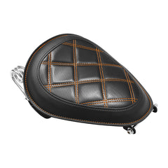 C.C. Rider Alcantara Solo Spring Seat for Harley Dyna Super Glide/Wide Glide 2007-2017 (Orange & Black)