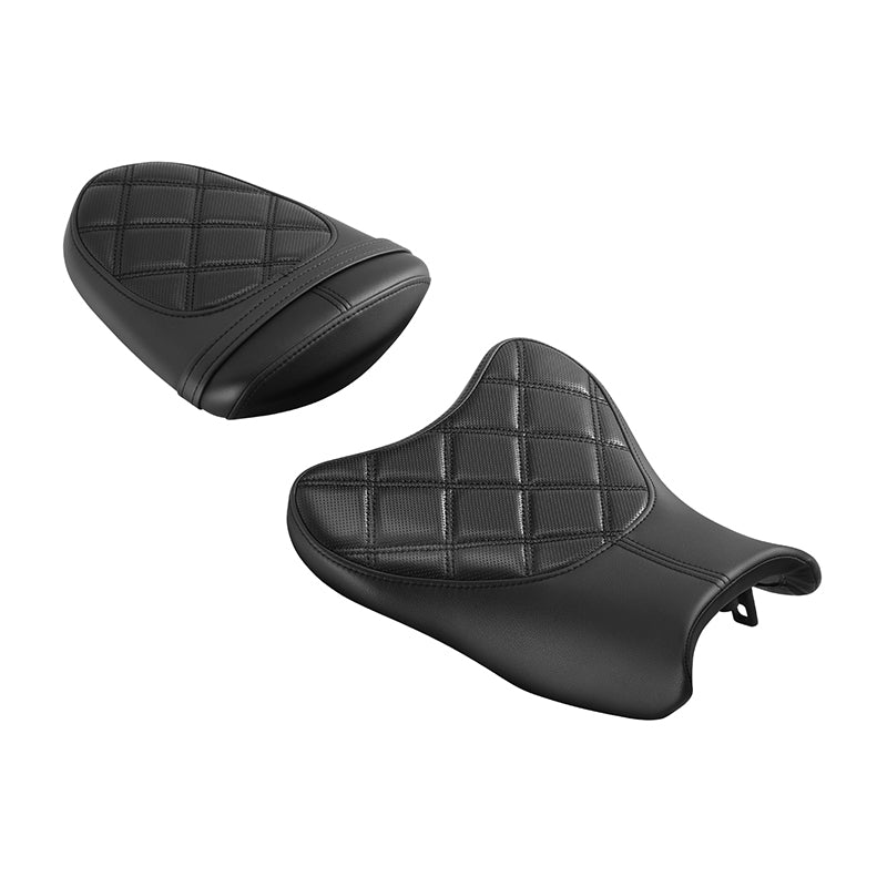 C.C. RIDER GSX-R1000 Front And Rear Seat Fit For SUZUKI GSXR1000 Black Lattice Stitch, 2007, 2008