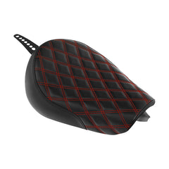C.C.RIDER Sportster Seat Front Solo Seat Driver Rider Cushion Red Diamond Stitching, 2010-2023 XL models