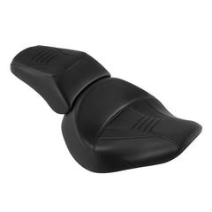 C.C. RIDER Softail Seat Two Piece 2 Up Seat Low Profile Driver Solo Seat Passenger Seat Carbon Fiber Pattern For Harley Softail Fat Boy Cross Bones, 2006-2017