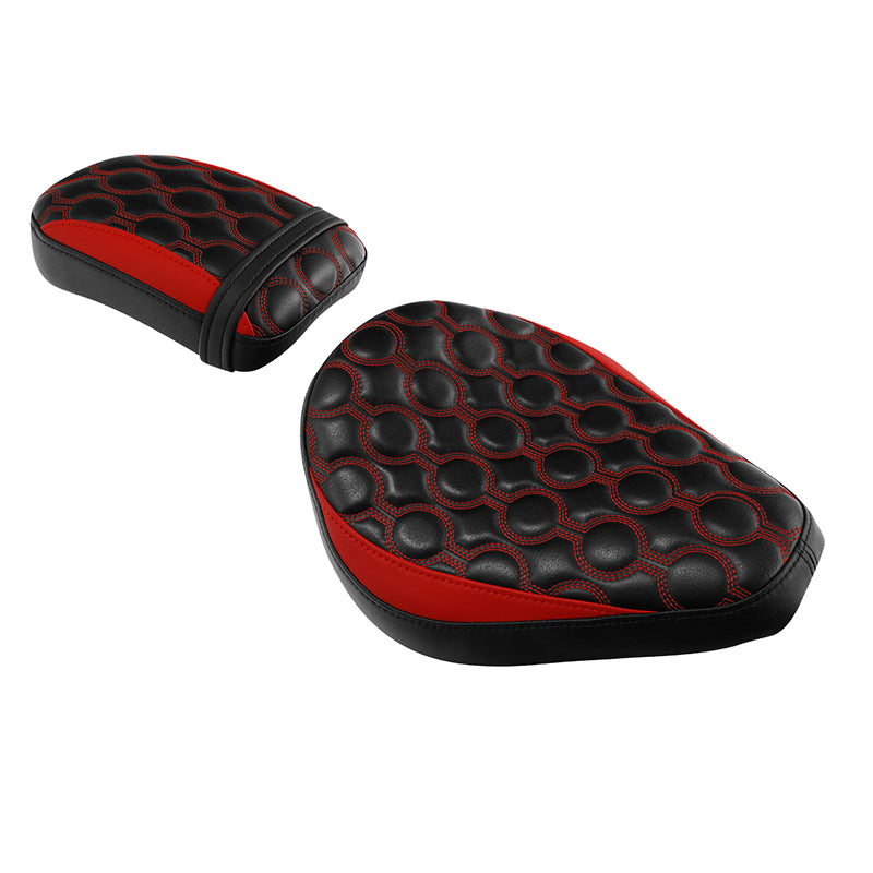 C.C. RIDER CM300 Front And Rear Seat Fit For Honda Rebel 300 CMX300 Red Circles, 2017-2024