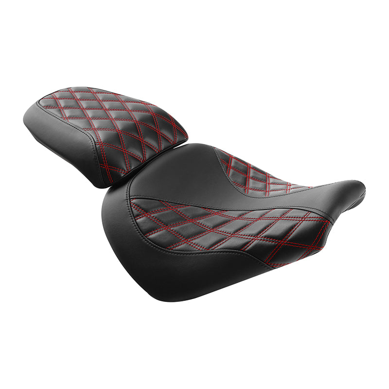 C.C.RIDER Softail Passenger And Driver Seat Lattice Stitching Two Piece Seat  For Harley Fatboy 114 FLFB FLFBS, 2018-2025