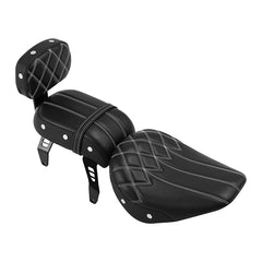C.C. RIDER Indian Scout 2 Piece 2 Up Seat Driver Passenger Seat With Backrest For Scout Bobber Sixty Scout Bobber ABS, 2018-2024