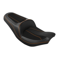 C.C. RIDER Indian Seat One Piece 2 Up Seat Orange Stitching Alcantara Seat For Indian Chieftain Models, 2014-2025