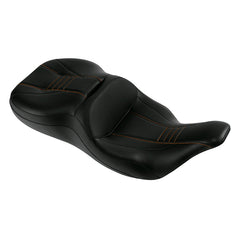 C.C. RIDER Touring Seat 2 Up Seat Driver Passenger Seat For Harley CVO Road King Black Orange Road Glide Electra Glide Street Glide, 1997-2007