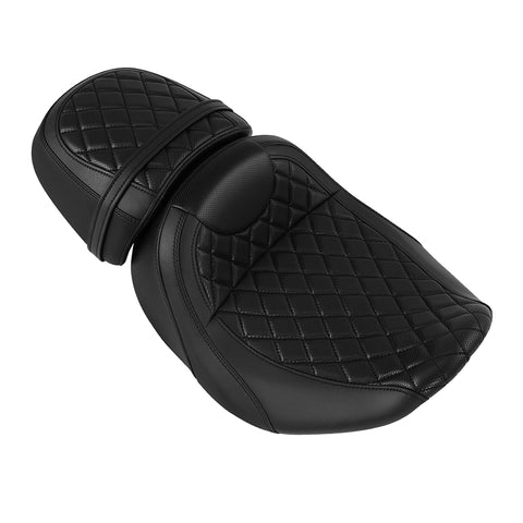 Gel Seat C.C. RIDER Touring Seat Two Piece 2 Up Seat Driver Solo Seat Passenger Seat Lattice Stitching For CVO Road Glide CVO Street Glide, 2023-2025
