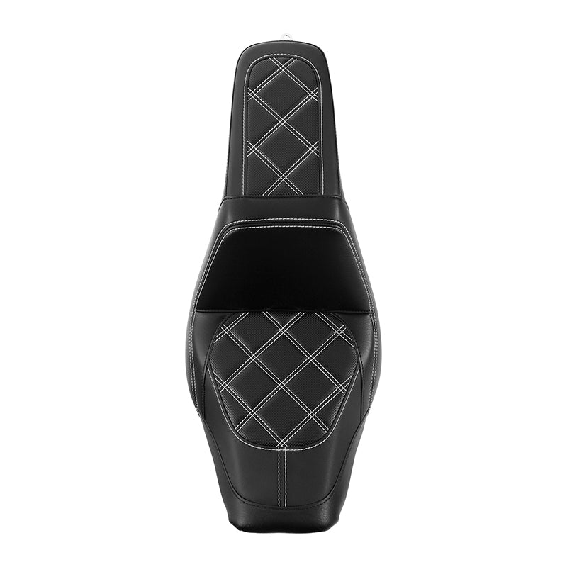 Gel Seat C.C. RIDER Softail Step Up Seat 2 Up Seat Diamond Stitching For Street Bob Softail FXBB Standard FXST Models 2018-2025