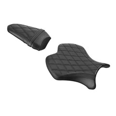 C.C. RIDER YZF R6 Front And Rear Seat Black Lattice Stitching For YAMAHA YZFR6 Black, 2017-2022
