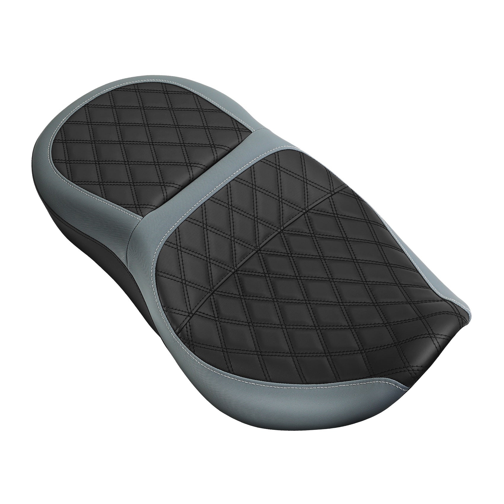 C.C. RIDER Touring Seat One Piece 2 Up Seat Driver Passenger Seat Black Lattice For Street Glide Road Glide, 2023-2025