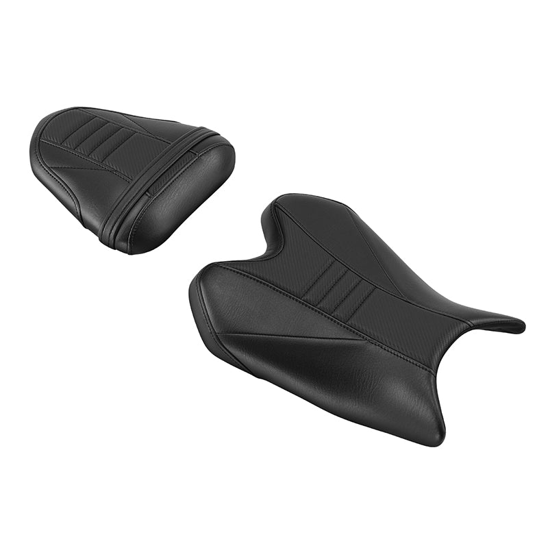 C.C. RIDER YZF R6 Front And Rear Seat For YAMAHA R6 YZFR6 Black Carbon Fiber Stitching, 2008-2016
