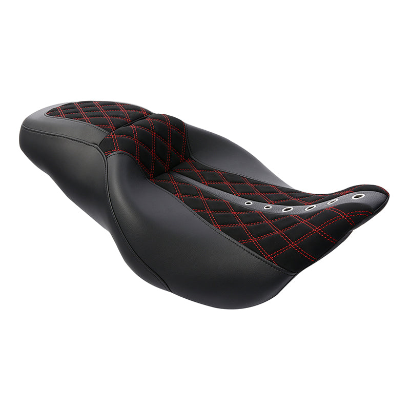 C.C. RIDER Touring Seat 2 up Seat Driver Passenger Seat Custom Motorcycle Seat For Harley Touring Electra Glide Street Glide Road Glide, 2008-2023