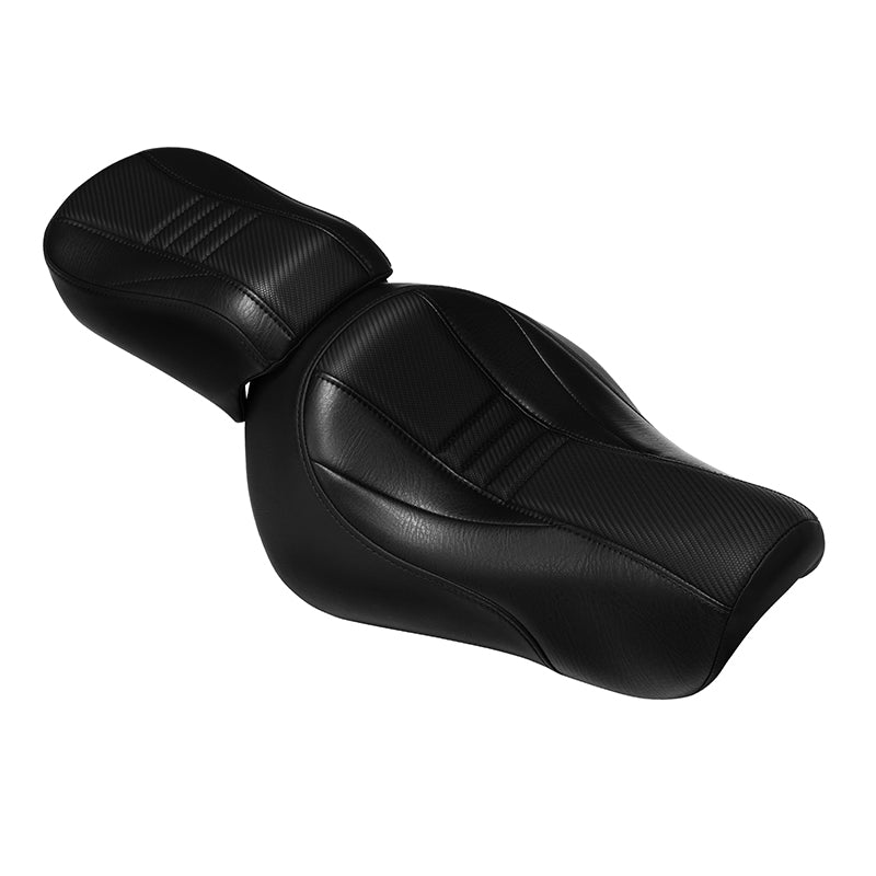 C.C.RIDER Sportster Two Piece Two Up Black Stitching Seat For XL883N Models, 2016-2023