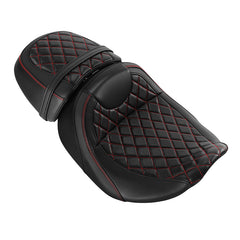 Gel Seat C.C. RIDER Touring Seat Two Piece 2 Up Seat Driver Solo Seat Passenger Seat Lattice Stitching For CVO Road Glide CVO Street Glide, 2023-2025