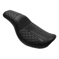 Gel Seat C.C. RIDER Dyna Seat 2 up Seat Motorcycle Seat Black Honeycomb For Dyna Low Rider Fat Bob FXD/FXDWG, 2006-2017