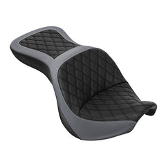 C.C. RIDER VN900 Vulcan Classic One Piece Seat Standard Driver Passenger Seat Grey Stripe For Kawasaki Vulcan Classic, 2006-2025