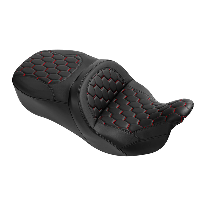 Gel Seat C.C. RIDER Touring Seat 2 Up Seat Driver Passenger Seat For Harley CVO Road King Road Glide Electra Glide Street Glide, 2009-2023