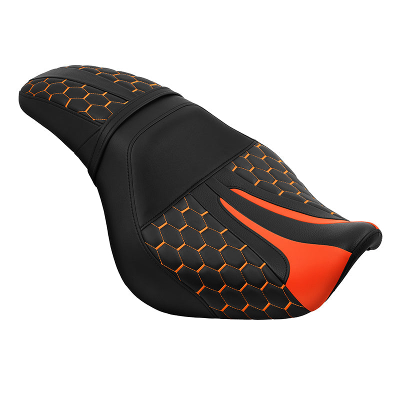 C.C. RIDER VT750C2 VT750C2B One Piece Seat Orange Honeycomb Design Fit Honda Shadow Spirit 2007-2015 Shadow Phantom 2009-2024
