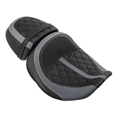 C.C. RIDER Touring Seat Two Piece 2 Up Seat Driver Solo Seat Passenger Seat Gray Stitching For CVO Road Glide CVO Street Glide, 2023-2025