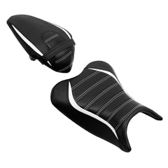C.C. RIDER Ninja 400 Z400 Front And Rear Seat Fit For Kawasaki Ninja400 Black White, 2018-2024