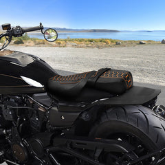 C.C. RIDER Sportster Seat 2 Piece Seat Driver And Passegner Seat Honeycomb Stitching Fit For Harley Sportster S RH1250S 2021-Later